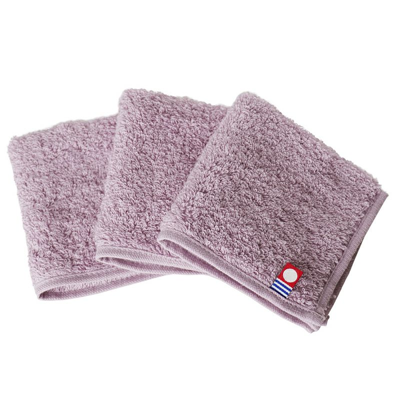 プレーンタオルハンカチ　ギフトボックス3枚セット　パープル