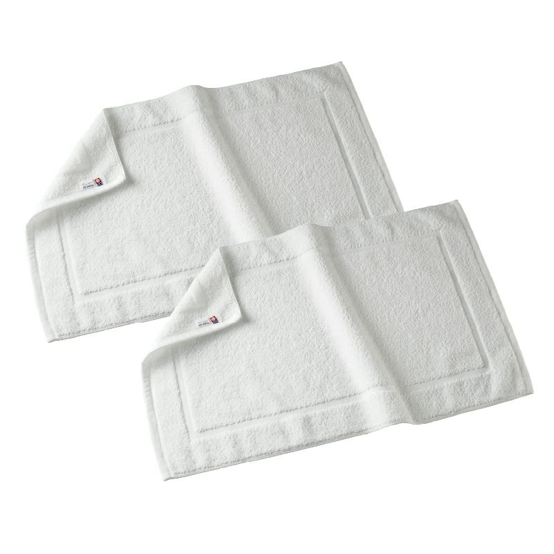 今治 バスマット 2枚セット 乾燥機対応 洗濯 タオル地 ホワイト