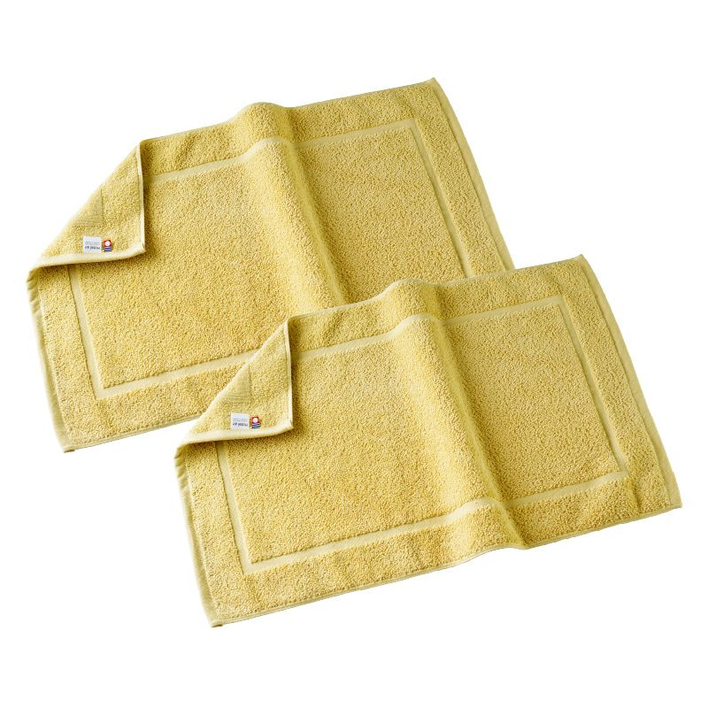 今治 バスマット 2枚セット 乾燥機対応 洗濯 タオル地 マスタード