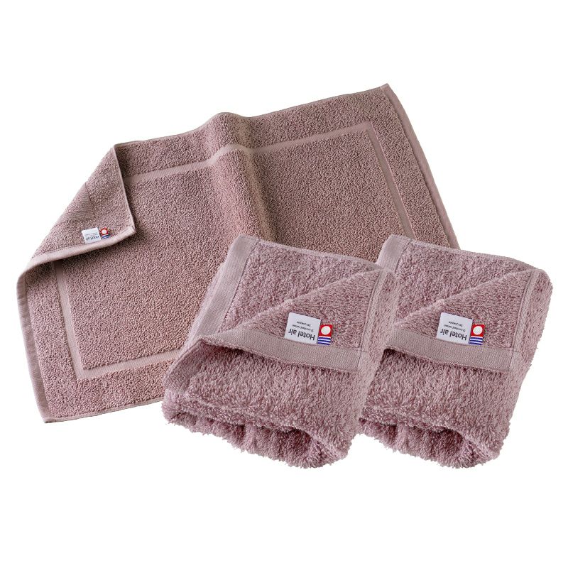 ホテルエアー ギフトセット バスマット1枚 フェイスタオル2枚 カーキ