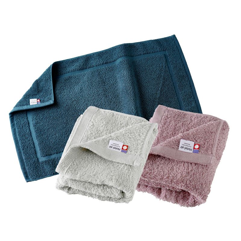 ホテルエアー ギフトセット バスマット1枚 フェイスタオル2枚 ホワイト