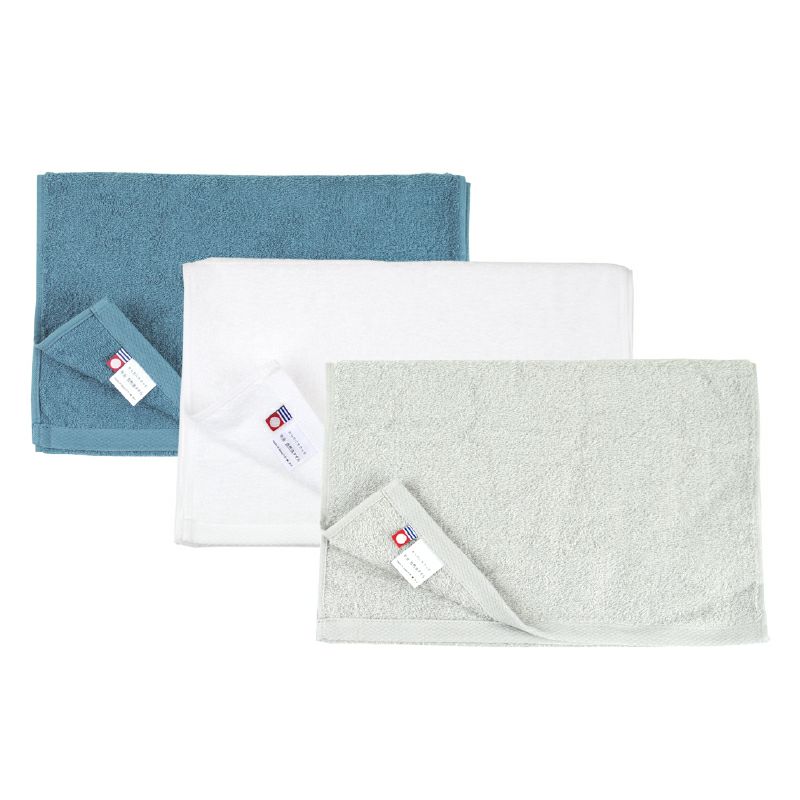自然派 フェイスタオル アソート ネイビー ホワイト グレー
