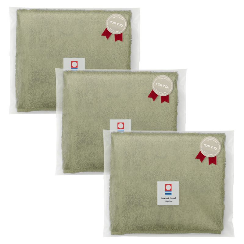 ホテルエアー ハンドタオル 個包装 カーキ