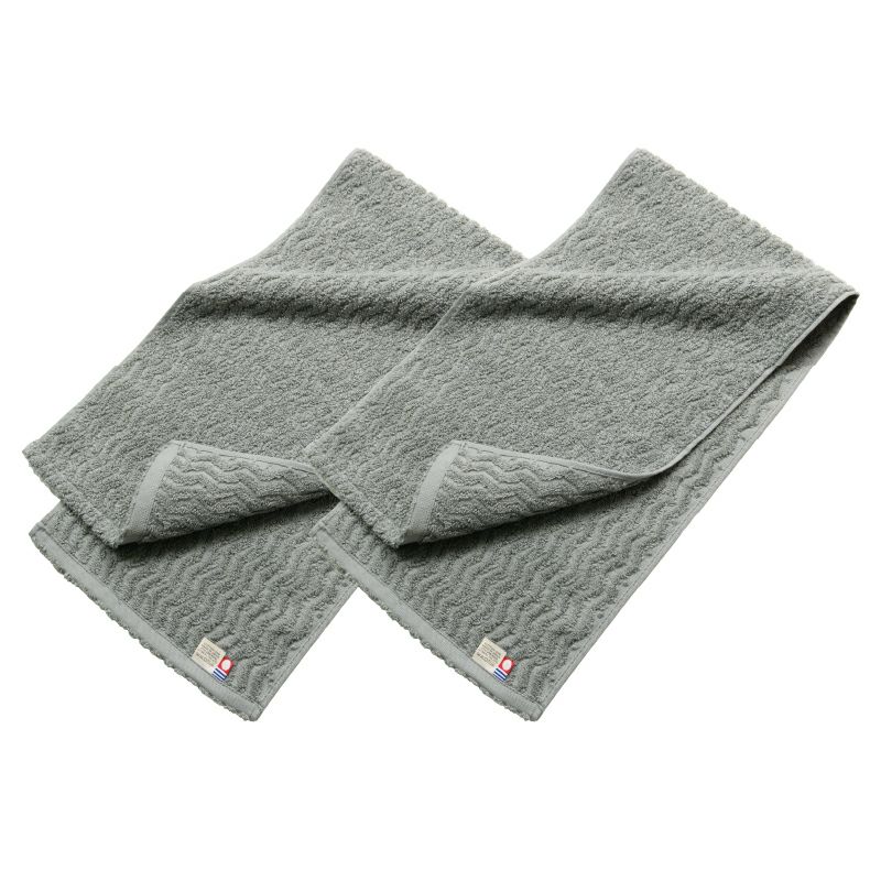 今治タオル スリムフェイスタオル 2枚セット 22㎝ 82㎝ nagisatowel  綿100％ 軽量 デイリーユース 今治産 甘撚り製法 蛍光染料不使用 ニュアンスカラー チャコール ベージュ ライトブルー パープル
