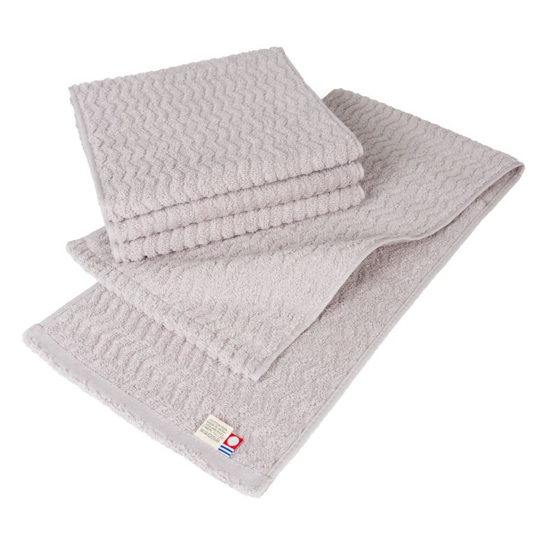 今治タオル スリムフェイスタオル 22㎝×82㎝ 4枚セット タオルホルダー トイレ 洗面所 日本製 スリムタオル おすすめ 速乾 吸水 かわいい ふわふわ 波模様 綿100％ 軽量 ジャガード デイリーユース 蛍光染料不使用 ニュアンスカラー 一人暮らし チャコール ベージュ ライトブルー パープル