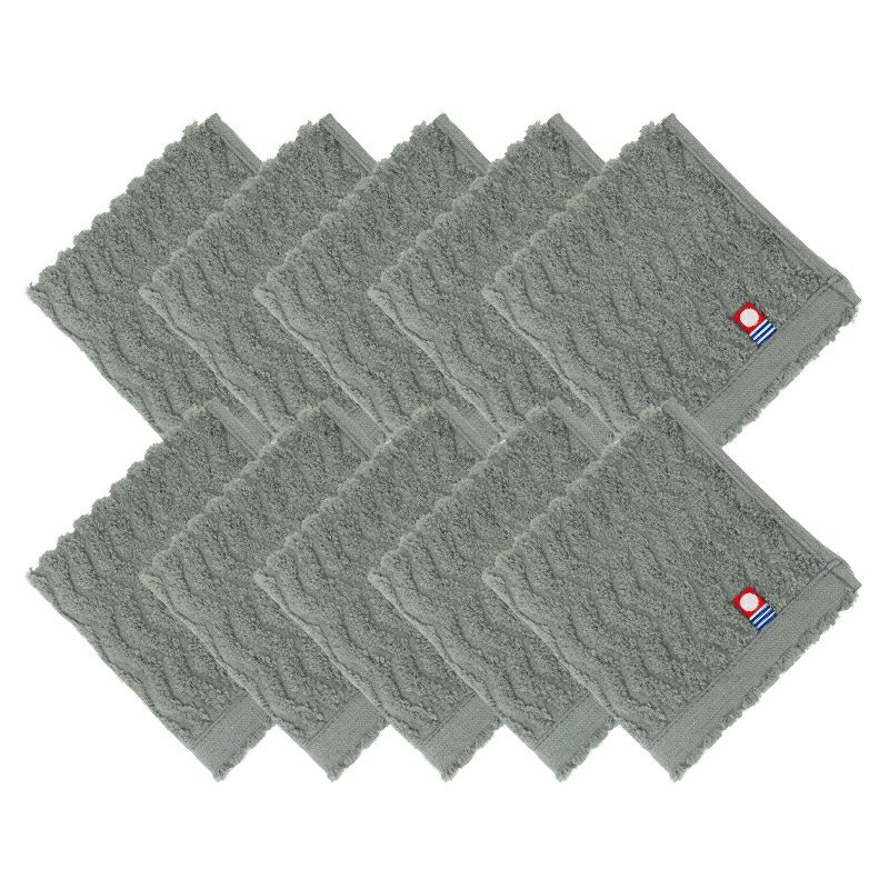 今治タオル タオルハンカチ 22㎝ 正方形 nagisatowel  綿100％ 軽量 デイリーユース 今治産 甘撚り製法 蛍光染料不使用 ニュアンスカラー チャコール ベージュ ライトブルー パープル