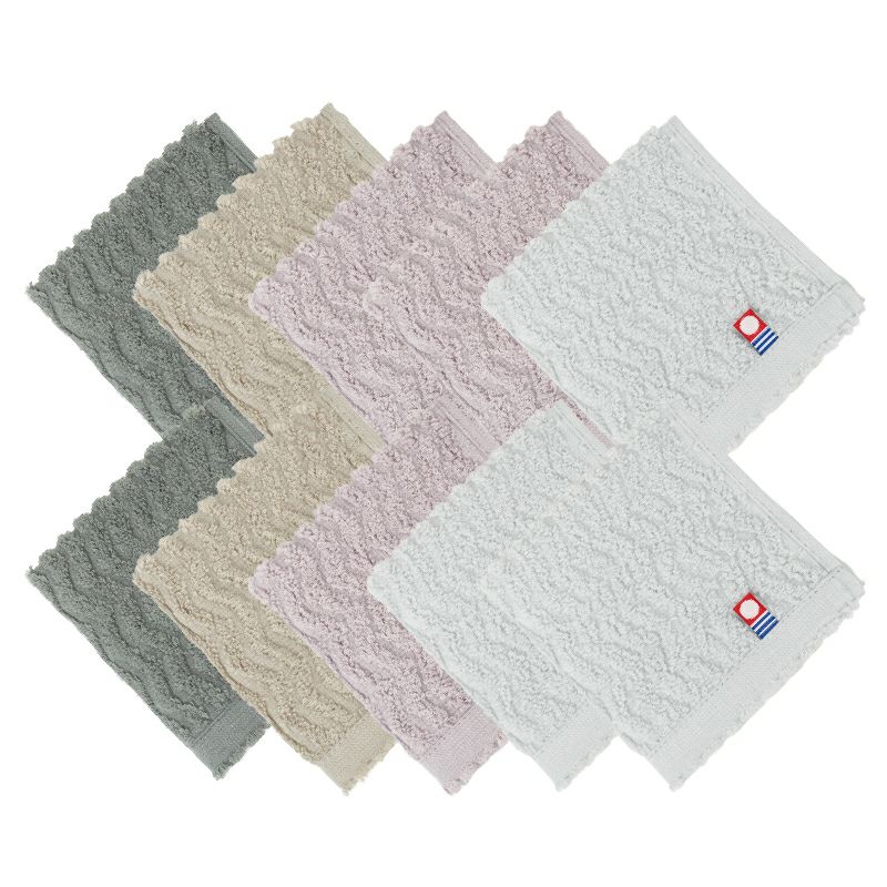 今治タオル タオルハンカチ 22㎝ 正方形 nagisatowel  綿100％ 軽量 デイリーユース 今治産 甘撚り製法 蛍光染料不使用 ニュアンスカラー チャコール ベージュ ライトブルー パープル