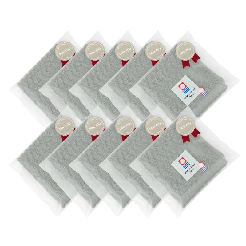 今治タオル タオルハンカチ ギフト お配り 22㎝×22㎝ 日本製 ハンカチ 小さめ 使いやすい おすすめ 速乾 吸水 かわいい ふわふわ 波模様 綿100％ 軽量 ジャガード デイリーユース 蛍光染料不使用 ニュアンスカラー チャコール ベージュ ライトブルー パープル