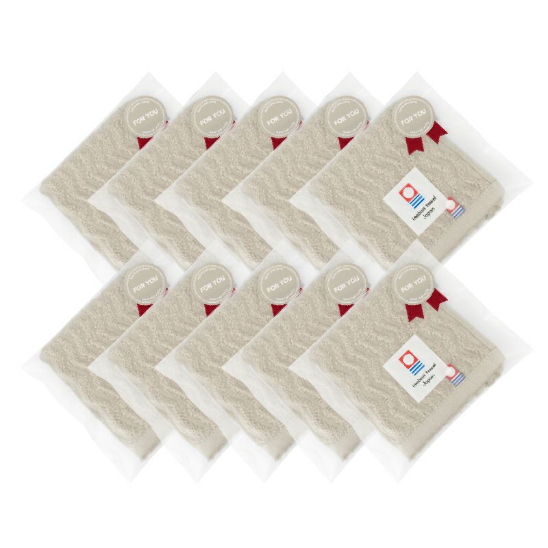 今治タオル タオルハンカチ ギフト お配り 22㎝×22㎝ 日本製 ハンカチ 小さめ 使いやすい おすすめ 速乾 吸水 かわいい ふわふわ 波模様 綿100％ 軽量 ジャガード デイリーユース 蛍光染料不使用 ニュアンスカラー チャコール ベージュ ライトブルー パープル