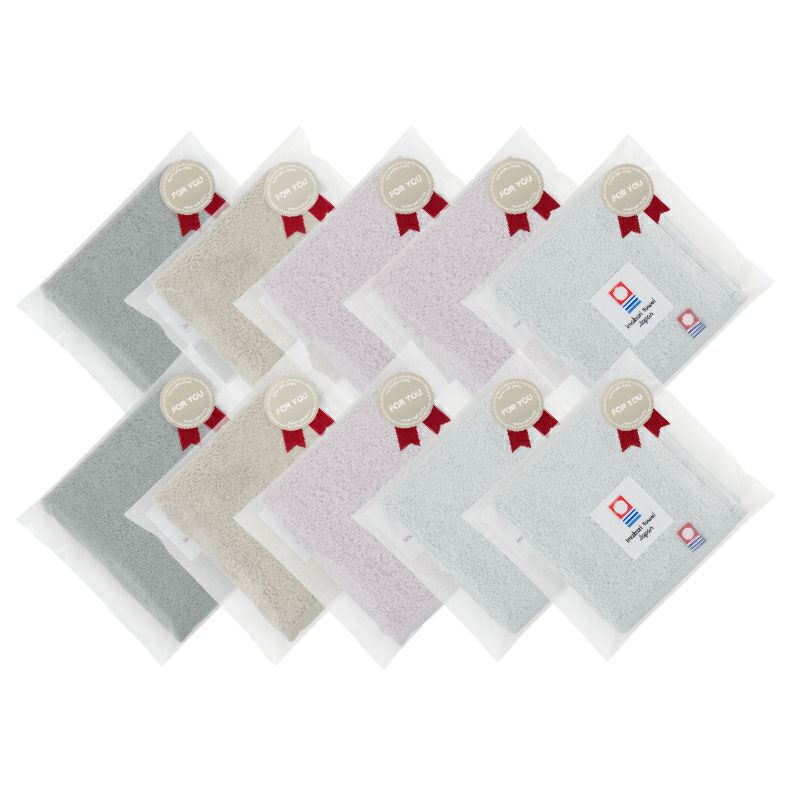 今治タオル タオルハンカチ ギフト お配り 22㎝×22㎝ 日本製 ハンカチ 小さめ 使いやすい おすすめ 速乾 吸水 かわいい ふわふわ 波模様 綿100％ 軽量 ジャガード デイリーユース 蛍光染料不使用 ニュアンスカラー チャコール ベージュ ライトブルー パープル