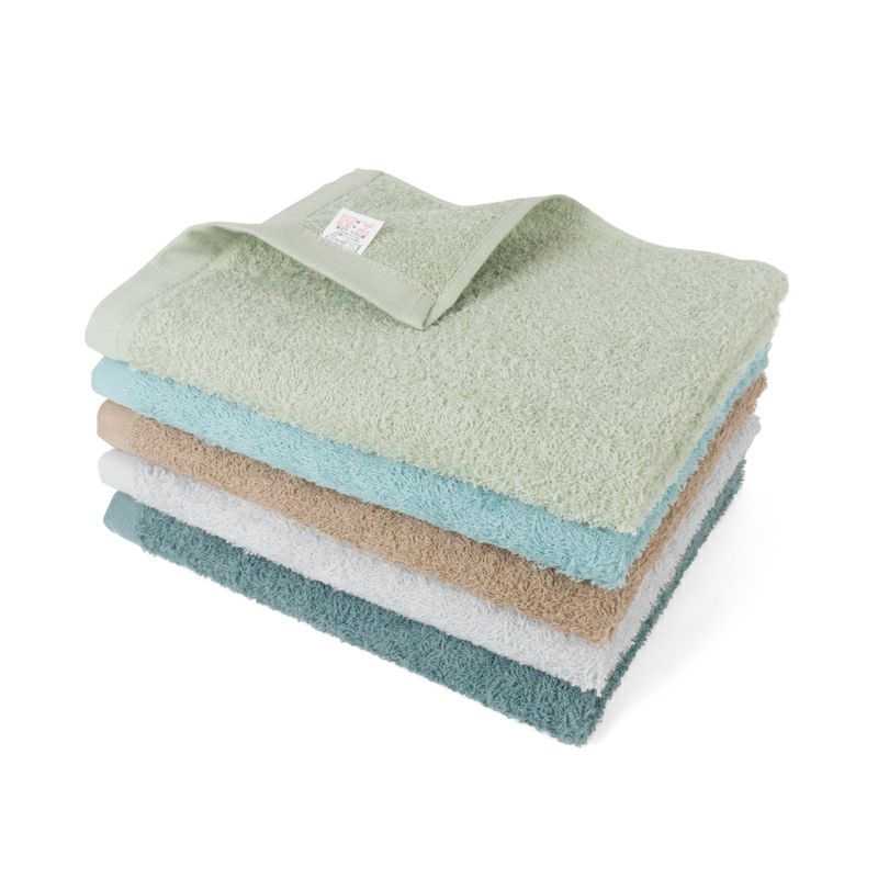 泉州タオル 薄手 フェイスタオル デイリーユース 日常使い ふわふわ 使いやすい 水回り タオル さわやか ブルー系 ブルー グリーン グレー
