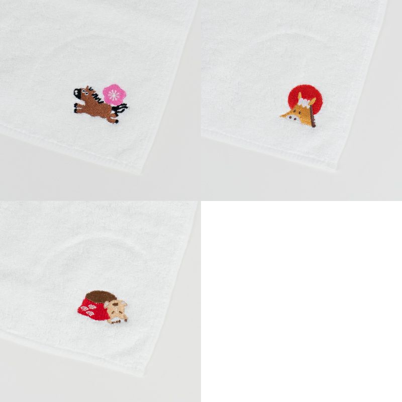 ハンカチ タオルハンカチ お配り プチギフト 2026年 干支タオル 今治タオル 干支刺繍 御年賀タオル お年賀タオル お年賀 