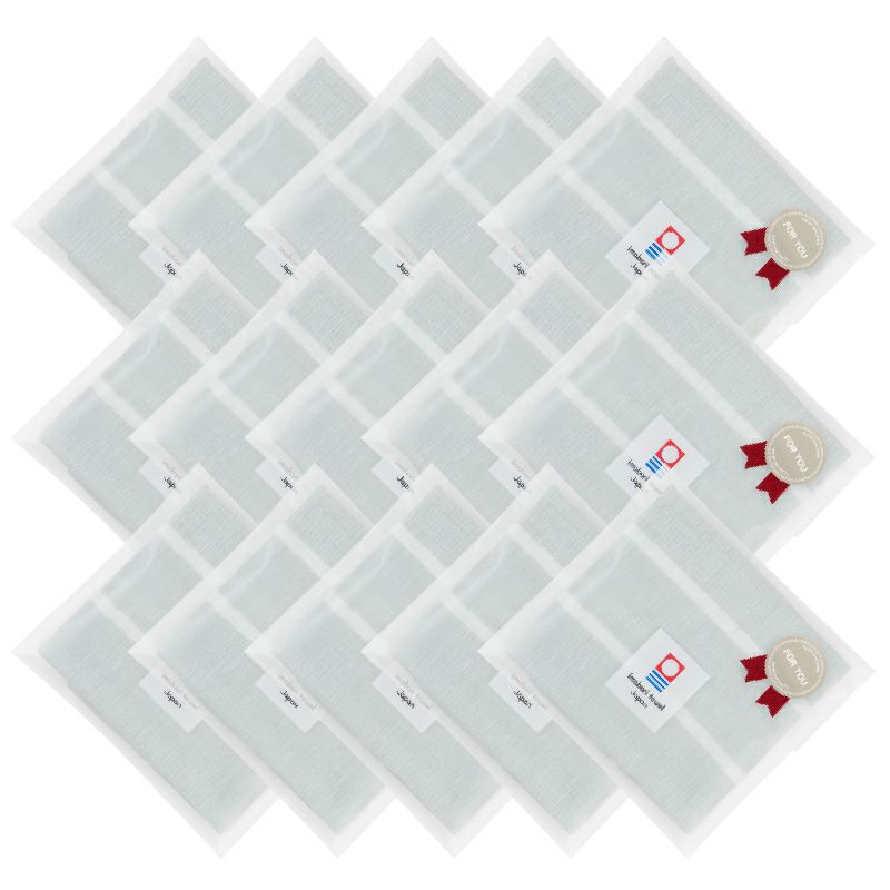 今治タオル mottoco gauze ハンドタオル 15枚セット 個包装 プチギフト ギフト まとめ買い 薄手 ガーゼタオル 携帯タオル 温泉タオル サウナタオル 沐浴 赤ちゃん ブルー