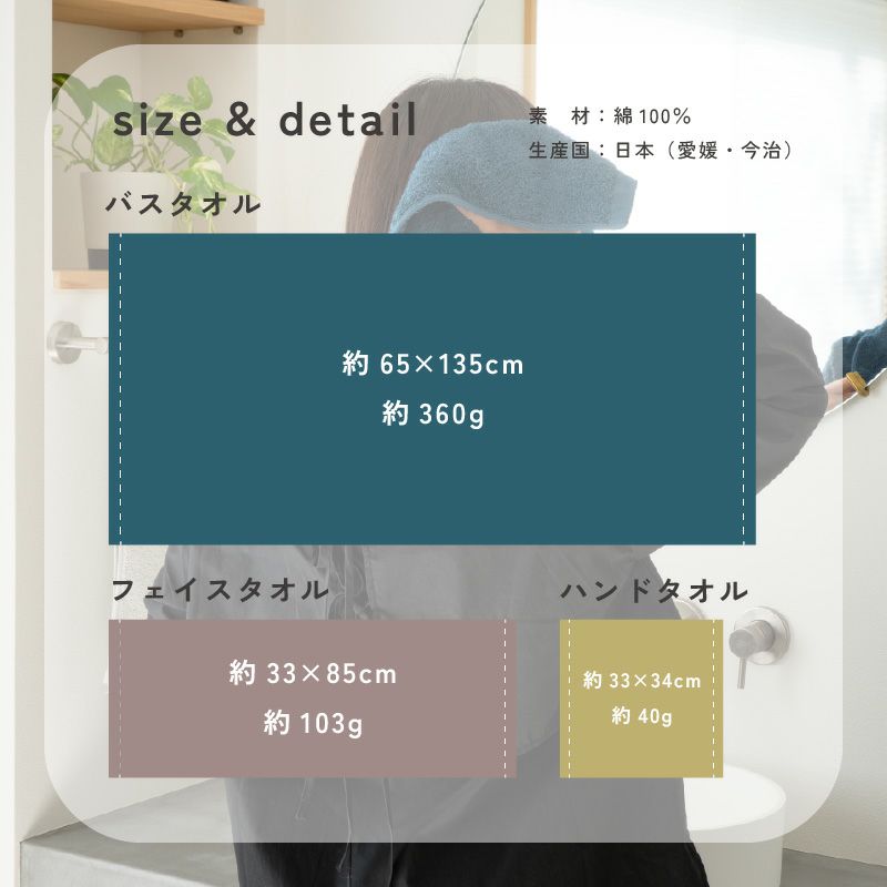 今治タオル フェイスタオル 軽量 ボリューム 今治産 ホテルエアー ホテル仕様 単品 1枚 中厚 今治認定 ネイビー イエロー ホワイト グレー カーキ ブラック アッシュパープル