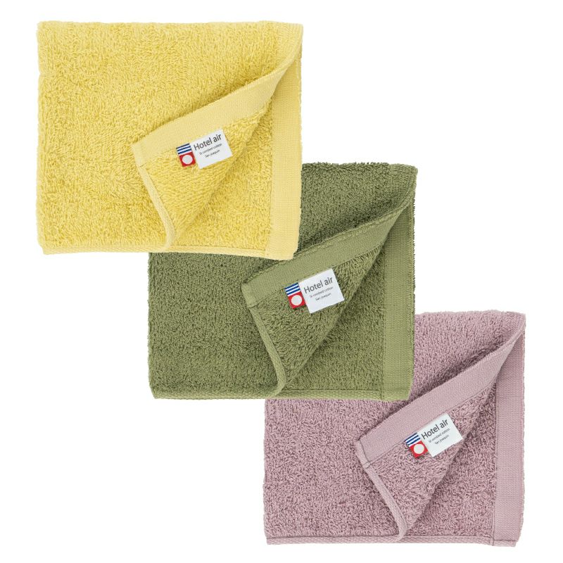 今治タオル ハンドタオル 軽量 ボリューム 今治産 ホテルエアー ホテル仕様 3枚 まとめ買い 中厚 今治認定 ネイビー イエロー ホワイト グレー カーキ ブラック アッシュパープル
